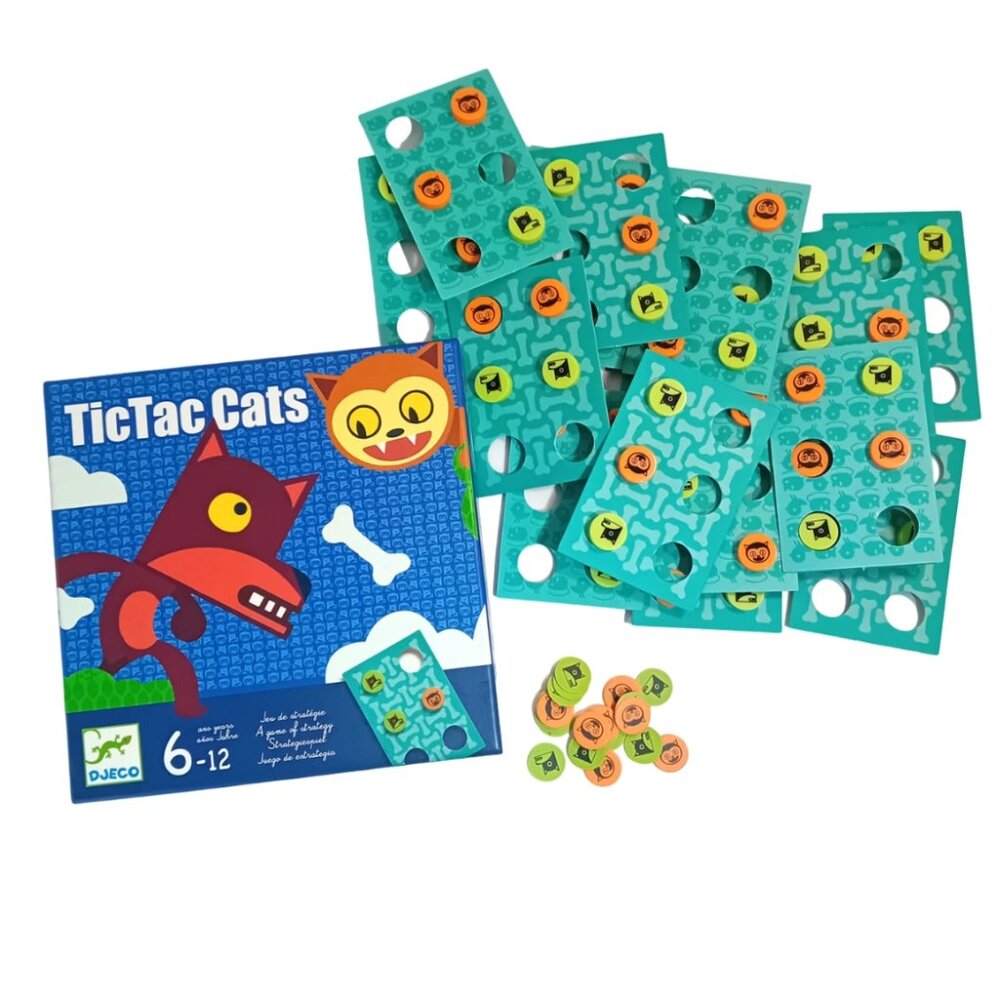 New Sealed Djeco Game of  Strategy TicTac Cats for Age 6-12 Years